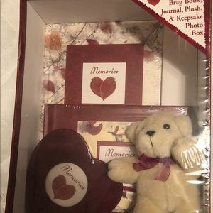 Valentine’s Day/Anniversary. Includes Bear, photo Album, journal & picture frame
